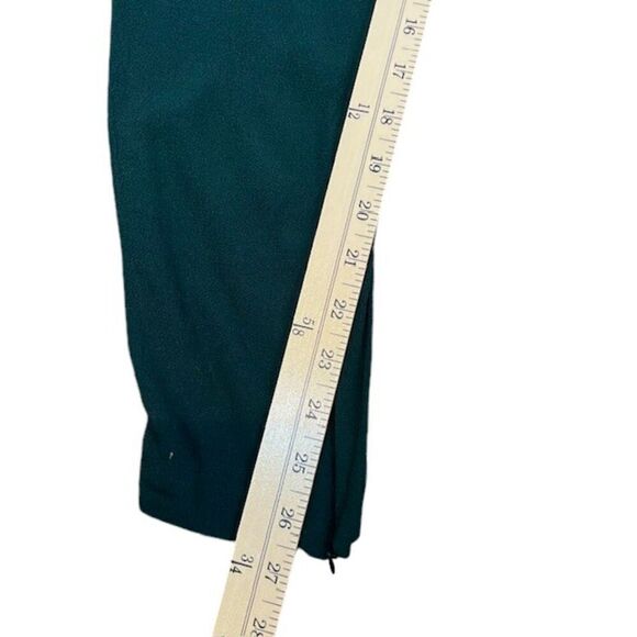 Sandro Paris Polina Crepe Emerald Green Pants Silver Hardware Zip Ankle Size 6 - Picture 8 of 12